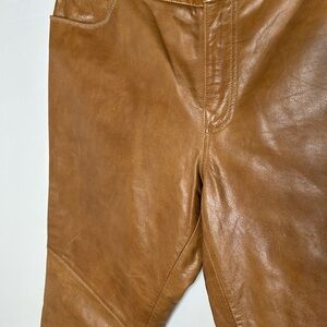 GAP Tan Leather Boot Cut Pants
